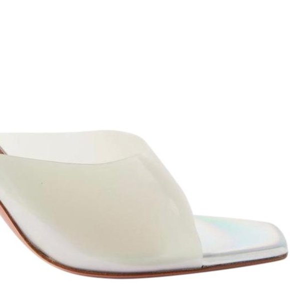 Amina Muaddi Lupita Glass Pvc Pearly White - Women's Size 41 EU - Picture 3 of 5